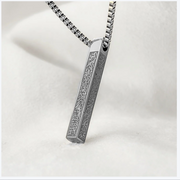 Islamic Gold-Tone Bar Pendant Necklace – Quranic Verse Engraved thumbnail