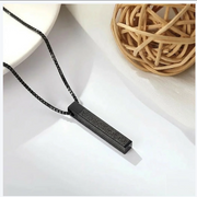 Islamic Gold-Tone Bar Pendant Necklace – Quranic Verse Engraved thumbnail