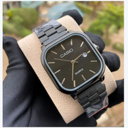 Square Dial Watch for Men – Slim Steel Quartz Timepiece thumbnail