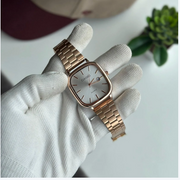 Square Dial Watch for Men – Slim Steel Quartz Timepiece thumbnail