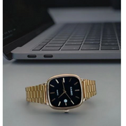 Square Dial Watch for Men – Slim Steel Quartz Timepiece thumbnail