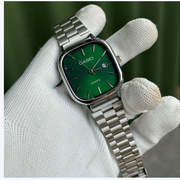 Square Dial Watch for Men – Slim Steel Quartz Timepiece thumbnail