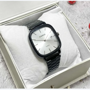Square Dial Watch for Men – Slim Steel Quartz Timepiece thumbnail